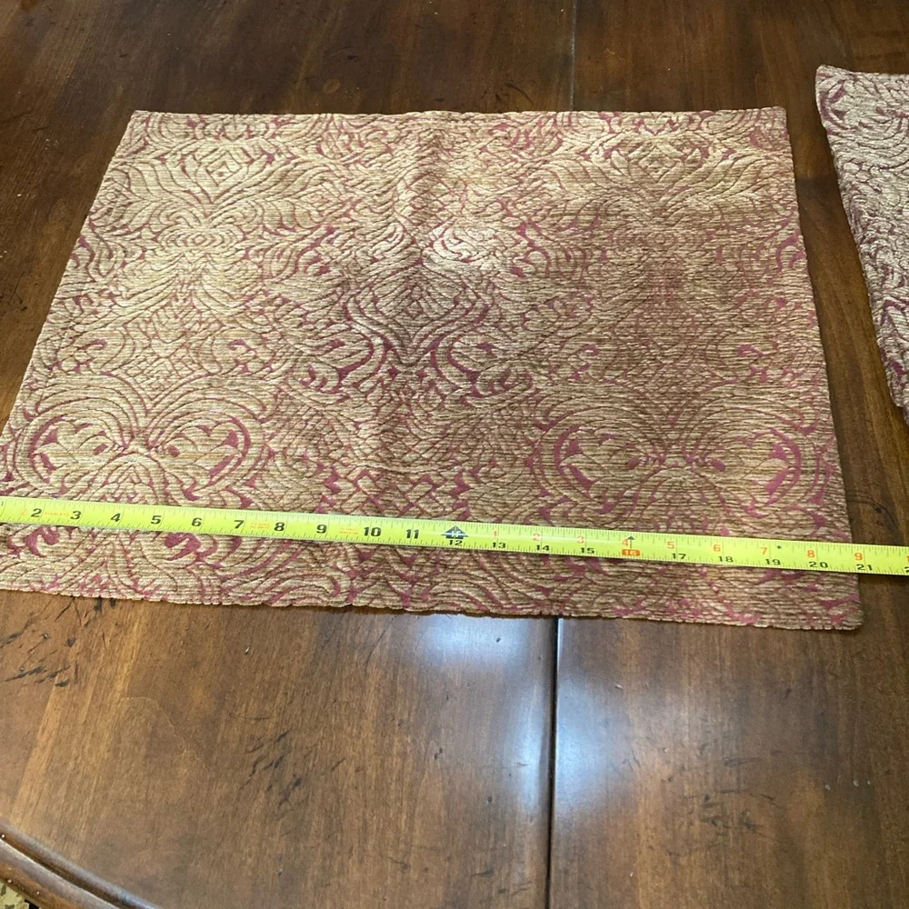 Luxurious Burgundy and Gold Damask Placemat - set of 8 plus 1 larger piece